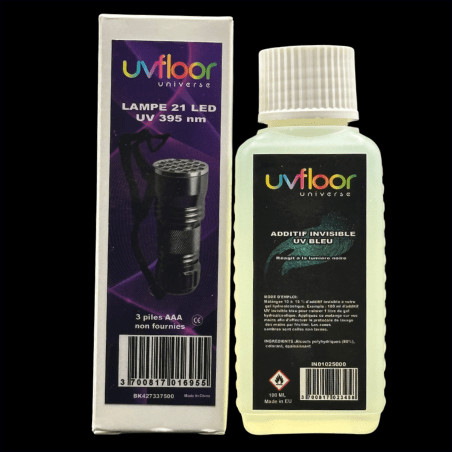 Kit formation hygiène des mains : Torche UV + colorant gel hydroalcoolique invisible UV 100ml  